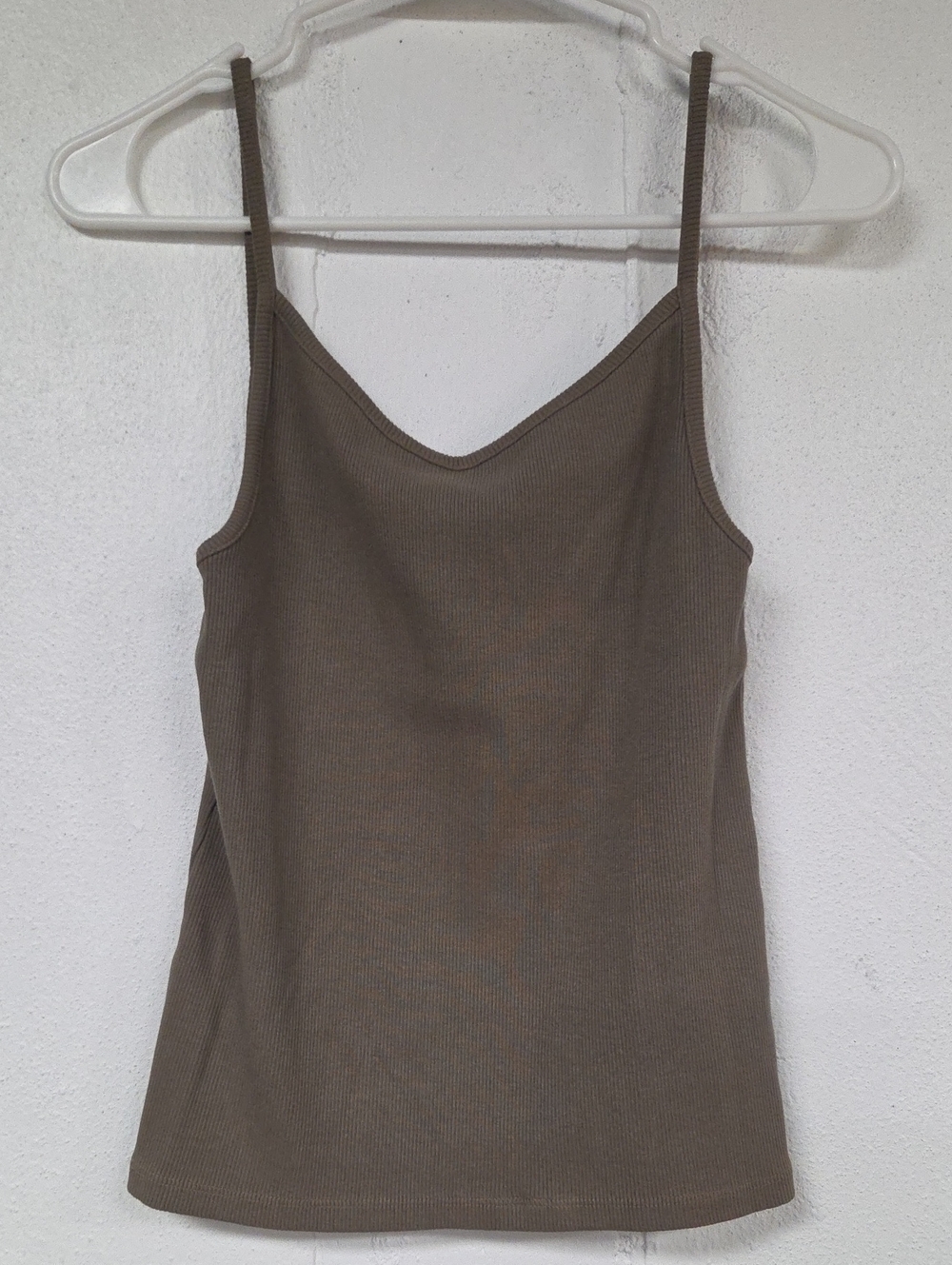 DONNI. Taupe/ mushroom Ribbed tank